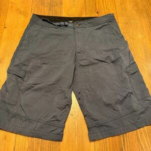 Prana  Zion 12" Cargo Belted Hiking Shorts Mens XL Blue Gray Stretch Nylon